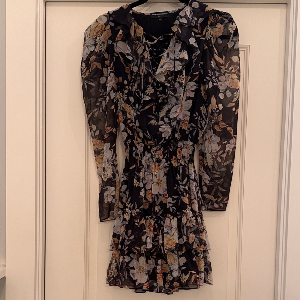 Generation Love black floral mini dress